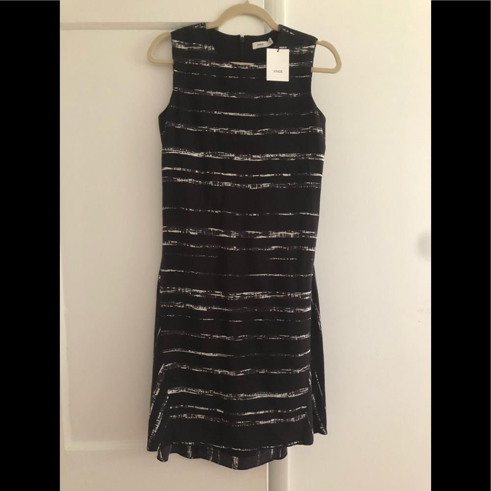 Vince black dress with white detail